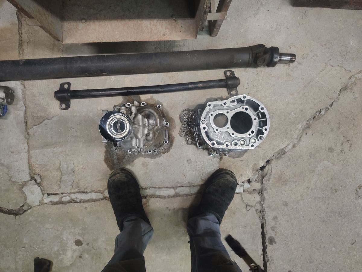 Close detail of transmission rebuild work
